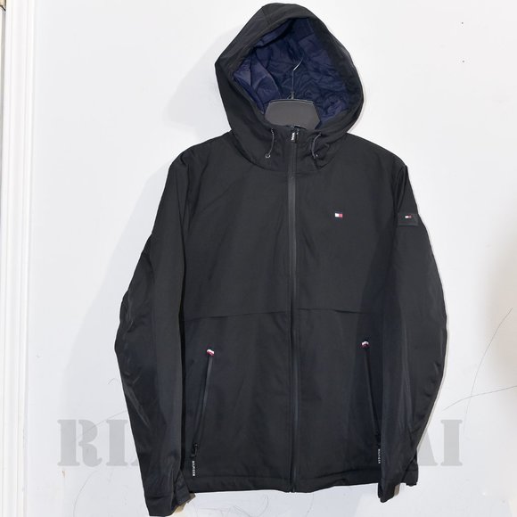 BLACK NWT Tommy Hilfiger Men’s Performance Hooded Jacket - Picture 7 of 10